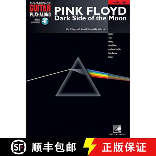 【3-4周达】Pink Floyd: Dark Side of the Moon - Guitar Play-Along Volume 68 Book/Online Audio [With CD] [9781423414100]