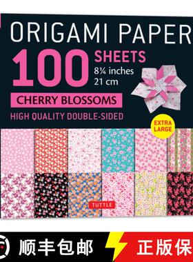 【3-4周达】Origami Paper 100 sheets Cherry Blossoms 8 1/4 (21 cm): Extra Large Double-Sided Origami S... [9780804857390]
