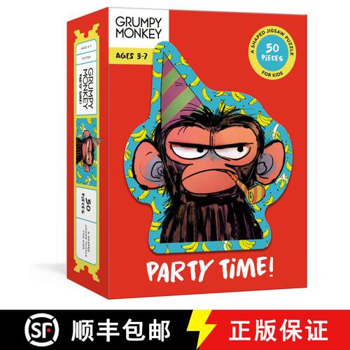 【3-4周达】Grumpy Monkey Party Time! Puzzle: A 50-Piece Shaped Jigsaw Puzzle: A Puzzle for Kids [9780593235263]