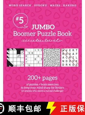 【3-4周达】Jumbo Boomer Puzzle Book #5: 200+ pages of puzzles & brain exercises to keep your mind... [9781988821719]