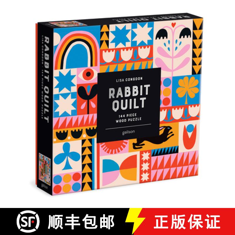 【2-3周达】Lisa Congdon Rabbit Quilt 144 Piece Wood Puzzle [9780735370272]