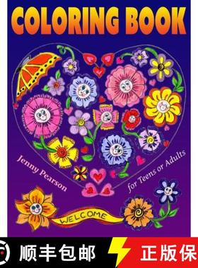 预订 Coloring Book for Teens or Adults: Stress Relief & Relaxation (Marker Friendly) [9780692523735]