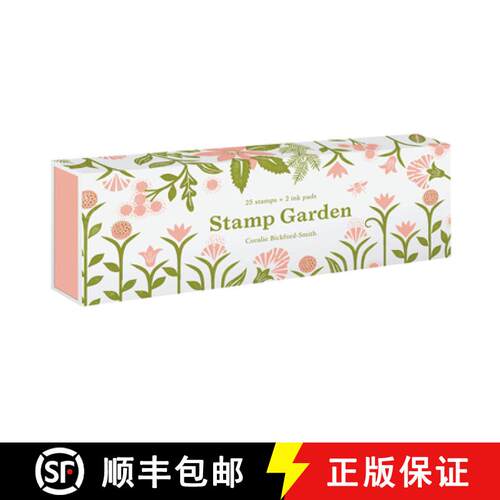 现货 花园印章文创礼品盒 Stamp Garden 含25个印画原木印章2种油墨颜色 (25 Stamps, 2 Ink Colors) [9781616896805]