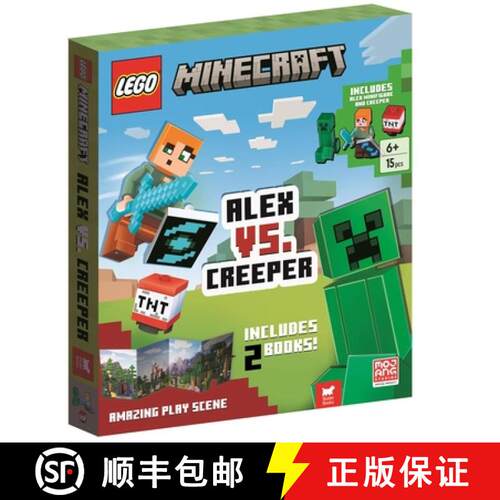 预订 精装 LEGO® Minecraft: Alex vs. Creeper (with Alex minifigure, Creeper minibuild, LEGO pieces,... [9781837250943]