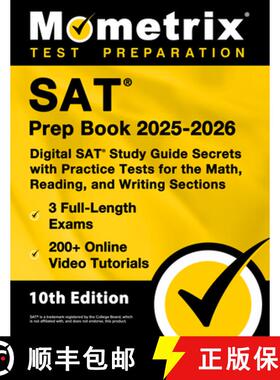 【3-4周达】SAT Prep Book 2025-2026 - 3 Full-Length Exams, 200+ Online Video Tutorials, Digital SAT St... [9781516727629]