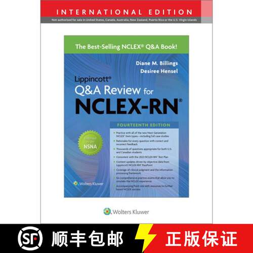 【3-4周达】LIPPINCOTT QA REVIEW NCLEXRN 14E INT ED [9781975184872]