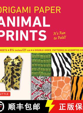 【3-4周达】Origami Paper - Animal Prints - 8 1/4 - 49 Sheets: Tuttle Origami Paper: High-Quality Larg... [9780804837958]