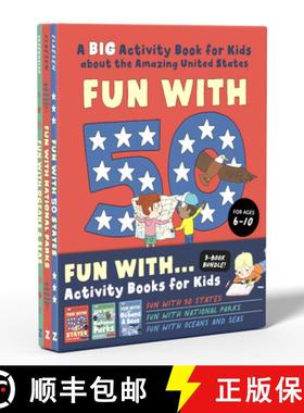 【3-4周达】Fun Activity Books for Kids Box Set: 3 Activity Books to Learn about 50 Us States, Nationa... [9780593690055]