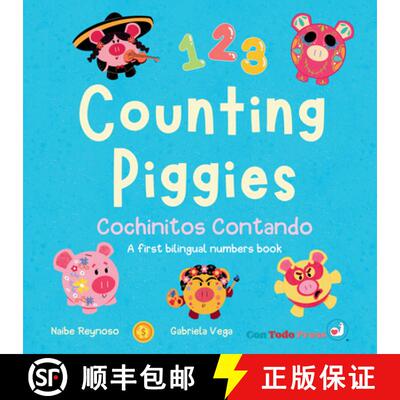 【3-4周达】精装 Counting Piggies, Cochinitos Contando: A First Bilingual Numbers Book [9781958615287]