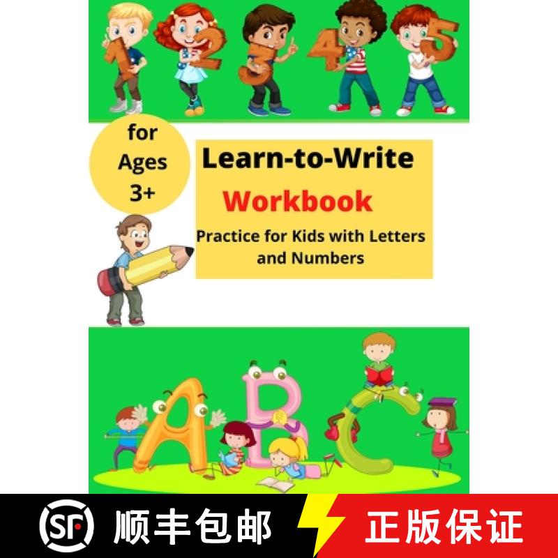 【3-4周达】Learn-to-Write Activity Book: For Kids with Lines, Letters and Numbers │ Easy Practi... [9781915104434]