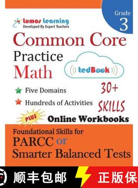预订 Common Core Practice - Grade 3 Math: Workbooks to Prepare for the PARCC or Smarter Balanced Test [9781940484433]