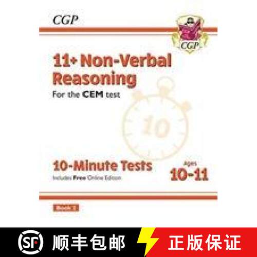 【3-4周达】New 11+ CEM 10-Minute Tests: Non-Verbal Reasoning - Ages 10-11 Book 2 (with Online Edition) [9781789081954]