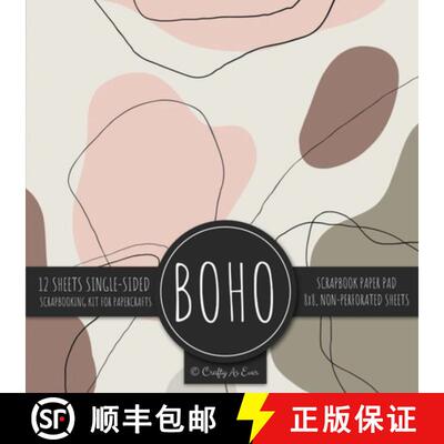 【3-4周达】Boho Scrapbook Paper Pad: Bohemian Abstract 8x8 Decorative Paper Design Scrapbooking Kit f... [9781636572529]