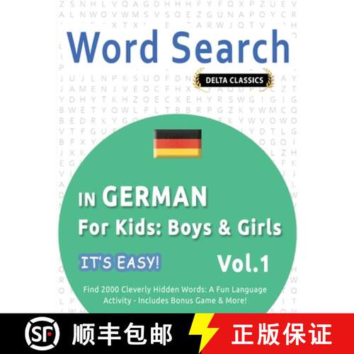 【3-4周达】Word Search in German for Kids: Boys & Girls - It's Easy! Vol.1 - Delta Classics - Find 20... [9798349004964]