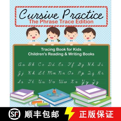【3-4周达】精装 Cursive Practice : The Phrase Trace Edition : Tracing Book for Kids | Children's Read... [9798869419781]