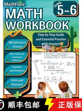 预订 MathFlare - Math Workbook 5th and 6th Grade: Math Workbook Grade 5-6: Multiplication and Divisio... [9798869303028]