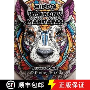 Serene 9781088279007 4周达 Book Coloring Adult Mandalas Harmony Hippo