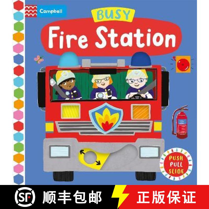 【3-4周达】Busy Fire Station : A Push, Pull, Slide Book [9781529084634]