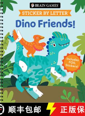 【3-4周达】Brain Games - Sticker by Letter: Dino Friends!: Includes 1 Foil Sticker Sheet to Complete ... [9781639389186]