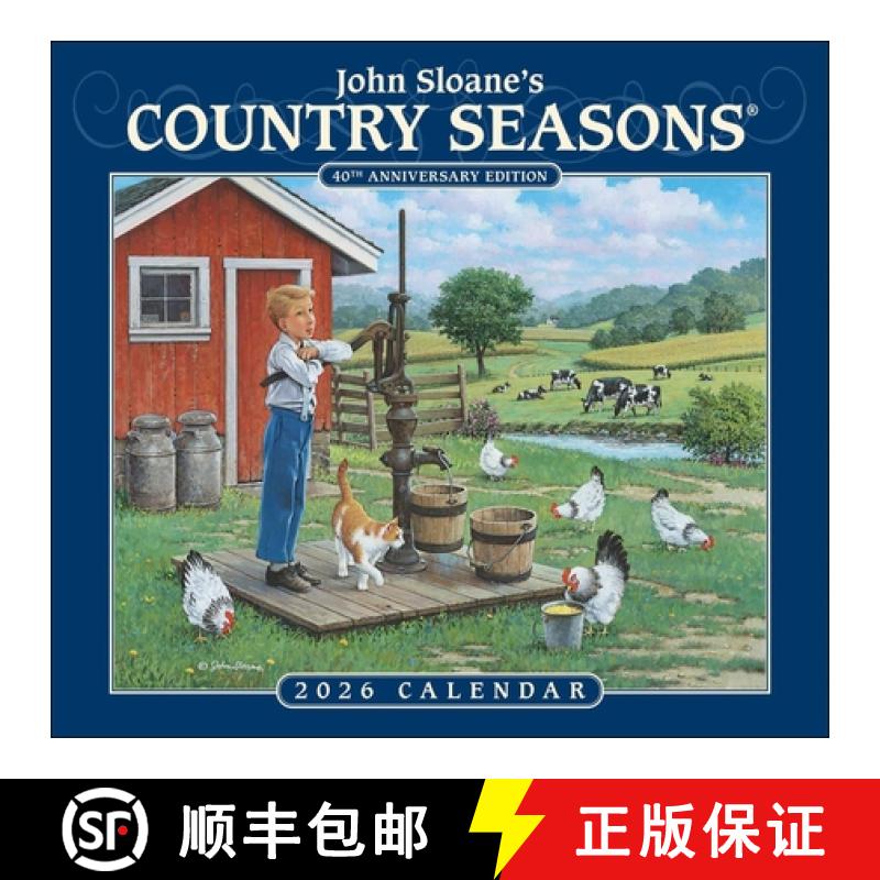 【3-4周达】John Sloane's Country Seasons(r) 2026 Deluxe Wall Calendar: 40th Anniversary Ed. [9781524896317]