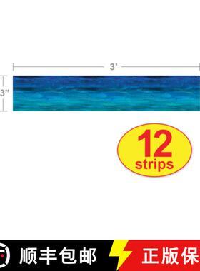 【3-4周达】The World of Eric Carle Shades of Blue Straight Bulletin Board Borders [9781936022335]