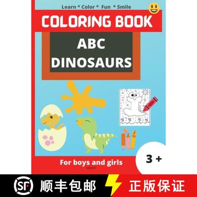 【3-4周达】ABC Dinosaurs: Super Fun coloring book for kids, Kids will learn the alphabet by coloring ... [9781803895031]