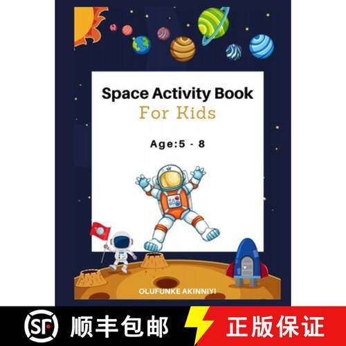 【3-4周达】Space Activity Book for Kids: AGE 5-8: Colouring, Puzzles, Maze, Crossword, Spot the diffe... [9798713966546]