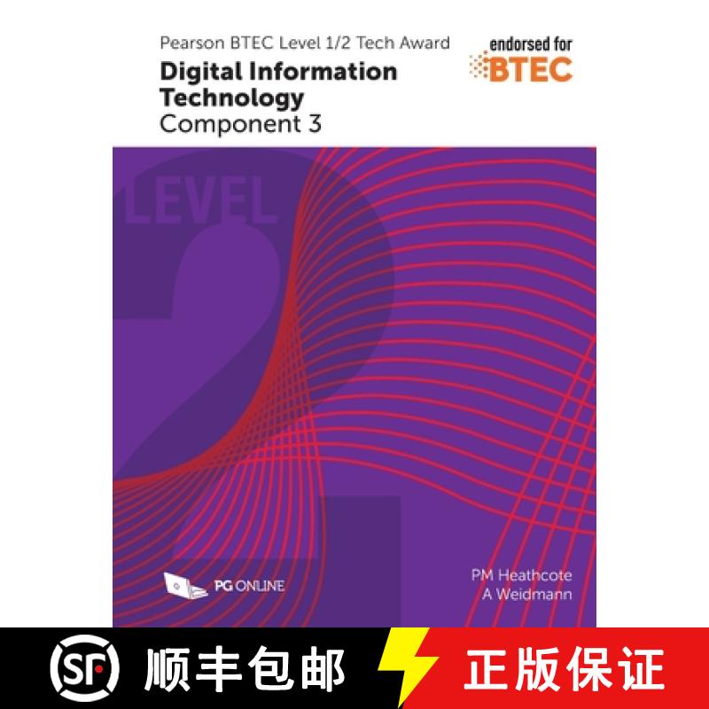 【2-3周达】Pearson BTEC Level 1/2 Tech Award in Digital Information Technology: Component 3 [9781910523148]