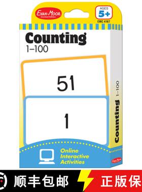 【3-4周达】闪记学习卡 计数1-100 5岁以上 The Learning Line Flashcard Counting 1-100 [9781609639457]