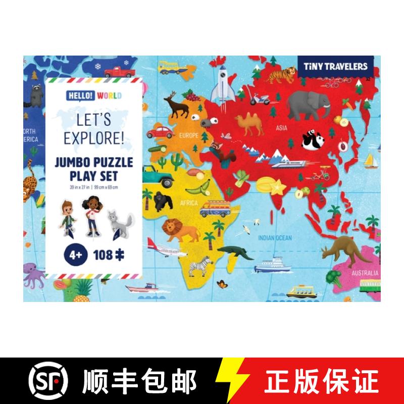 【3-4周达】Tiny Travelers Jumbo Puzzle Play Set: Let's Explore! [9781945635915]