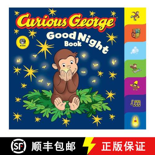 【3-4周达】Curious George Good Night Book (Cgtv Tabbed Board Book) [9780618777112]