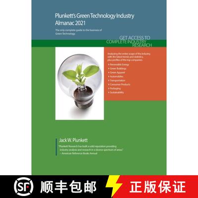 预订 Plunkett's Green Technology Industry Almanac 2021: Green Technology Industry Market Research, St... [9781628315622]
