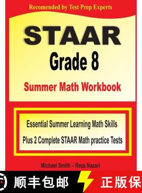 【3-4周达】STAAR Grade 8 Summer Math Workbook: Essential Summer Learning Math Skills plus Two Complet... [9781646127832]