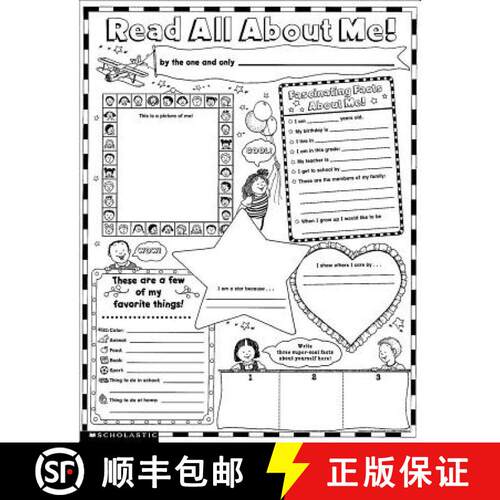 【3-4周达】Instant Personal Poster Sets: Read All about Me: Big Write-And-Read Learning Posters Ready... [9780439152853]