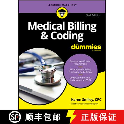 【3-4周达】Medical Billing & Coding For Dummies, 3Rd Edition [Wiley医学] [9781119625445]