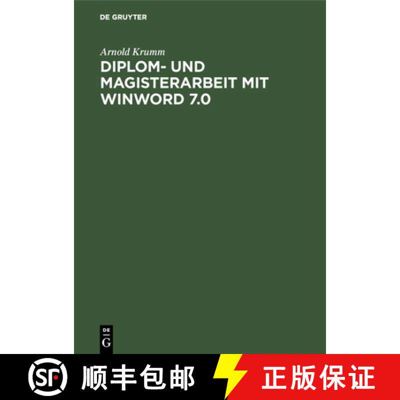 【3-4周达】精装 Diplom– und Magisterarbeit mit WinWord 7.0 [9783486238785]