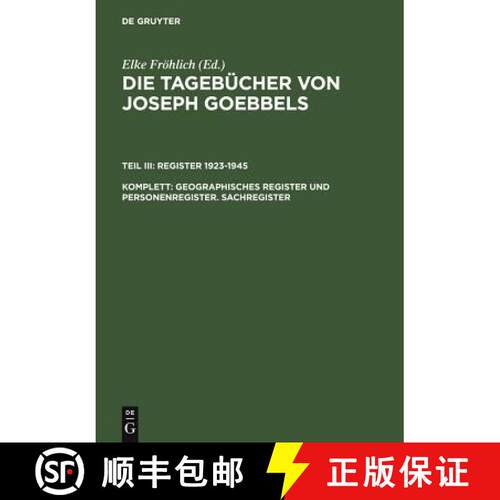 【3-4周达】精装 Geographisches Register und Personenregister. Sachregister [9783598219252]