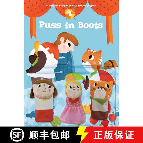 【3-4周达】A Bedtime Fairy Tale with Finger Puppets: Puss in Boots [9789465055534]