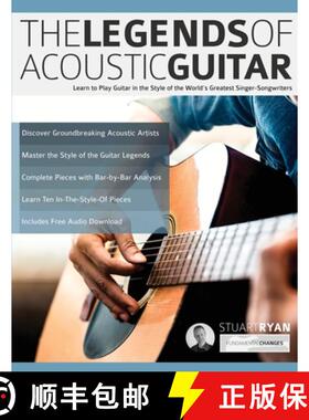 预订 The Legends of Acoustic Guitar: Learn to play guitar in the style of the world's greatest singer... [9781789332001]