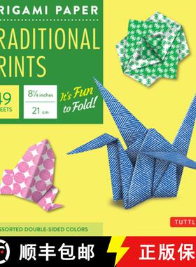 【3-4周达】Origami Paper - Traditional Prints - 8 1/4 - 49 Sheets: Tuttle Origami Paper: High-Quality... [9780804838030]