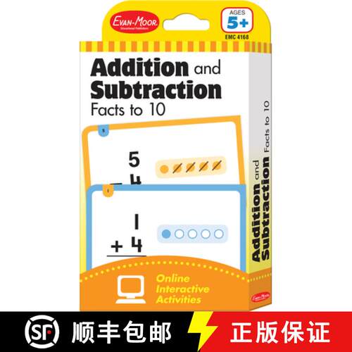 预订 闪记学习卡 10以内加减法 5岁以上 The Learning Line Flashcard Addition and Subtraction Facts to 10 [9781609639464]