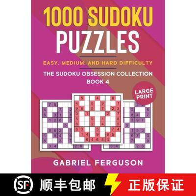 【3-4周达】1000 Sudoku Puzzles  Easy, Medium and Hard difficulty Large Print: The Sudoku obsession co... [9781913470791]