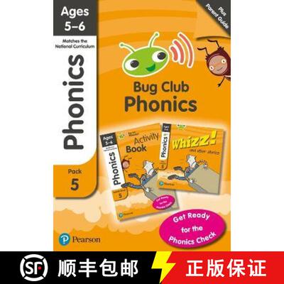 【3-4周达】Phonics - Learn at Home Pack 5 (Bug Club), Phonics Sets 13-26 for ages 5-6 (Six stories + ... [9781292377698]