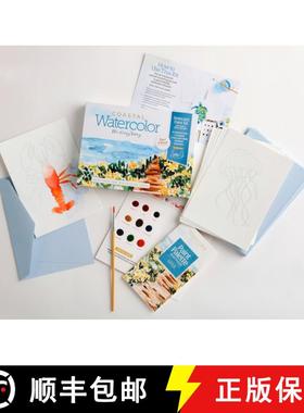 【3-4周达】Watercolor the Easy Way Paint-Your-Own Watercolor Cards Coastal: Notecard Paint Kit with P... [9780764369544]