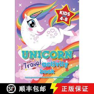 【3-4周达】Unicorn Travel Activity Book For Kids Ages 4-8: Coloring book & fun activity puzzles for c... [9781913174101]