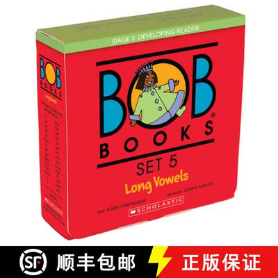 【3-4周达】Bob Books - Long Vowels Box Set of 8 Paperbacks Decodable Phonics Books, Ages 4 and Up, Ki... [9780439865418]