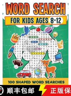 【3-4周达】Word Search For Kids Ages 8-12 | 100 Fun Shaped Word Search Puzzles | Childrens Activity B... [9781739437756]
