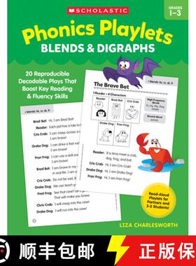 预订 Phonics Playlets: Blends & Digraphs: 20 Reproducible Decodable Plays That Boost Key Reading and ... [9781546155348]
