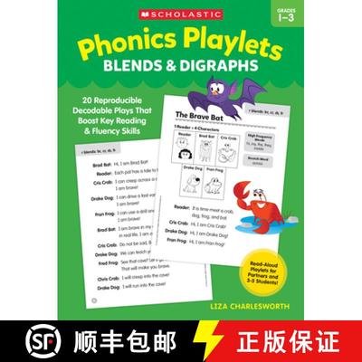 【3-4周达】Phonics Playlets: Blends & Digraphs: 20 Reproducible Decodable Plays That Boost Key Readin... [9781546155348]