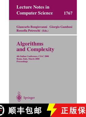 【3-4周达】Algorithms and Complexity : 4th Italian Conference, CIAC 2000 Rome, Italy, March 1-3, 2000... [9783540671596]